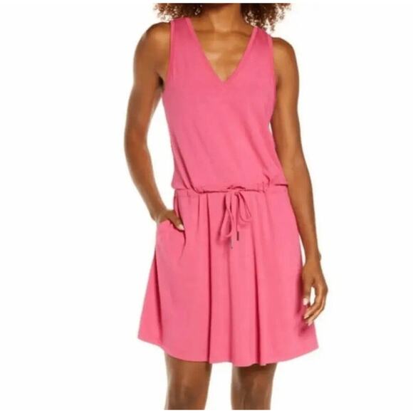 Sweaty Betty Take It Easy Drop Waist Dress Pink Size Medium Athleisure - Picture 1 of 12